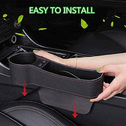 Automaze Car Seat Gap Filler, with 2 USB Ports, Multifunctional Side Pocket with Cup Holder for Cellphones Wallet Coin Key(Left Passenger Side)