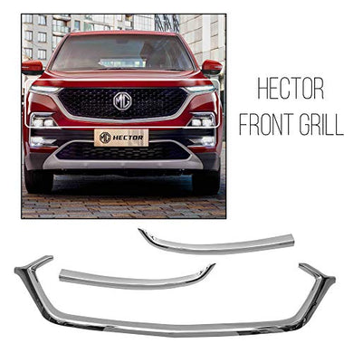 Automaze Front Exterior U Shape Chrome Grill/Garnish/Trim for Hector, Set of 3 Pc