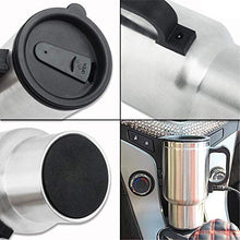 Load image into Gallery viewer, Automaze 12V DC Car Heating Cup/Mug/Tumbler, 14 Oz Stainless Steel Travel Electric Coffee/Tea Cup, Heats Upto 65*C