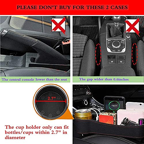 Automaze Car Seat Gap Filler, with 2 USB Ports, Multifunctional Side Pocket with Cup Holder for Cellphones Wallet Coin Key(Left Passenger Side)