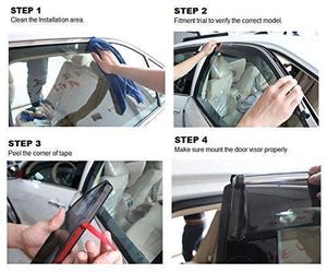 Automaze Side Window Deflector Chrome Rain Door Visor for Hyundai Creta 2020+ Models, 4 Pc Set
