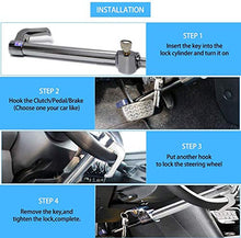 Load image into Gallery viewer, Automaze Universal Steering Wheel Brake Lock with Adjustable Length, Double Protection Extendable Steering Wheel and Clutch Brake Lock