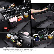 Load image into Gallery viewer, Automaze Car Seat Gap Filler, 2 USB Ports, Multifunctional Side Organiser with Cup Holder for Cellphones Wallet Coin Key(Driver Side)