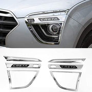 Automaze Head-Light Lamp Garnish Chrome Trim for Hyundai Creta 2020(Set of 6 Pc)