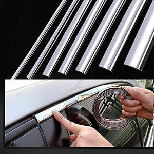 Exterior Chrome Car Body Strip Moulding Auto Door Protective Styling 12 Meters