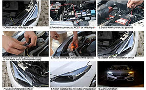 Automaze 60 cm Car Headlight Daytime Running Strip Light Flexible Indicator Lights