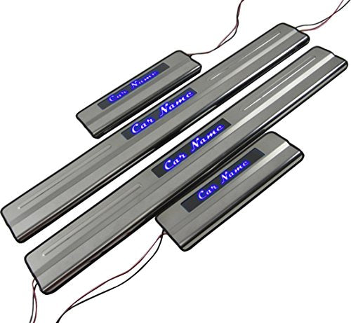 Automaze Car Sill/Scuff Plates For Ritz All Models, Blue LED Light, Set of 4 Pc, Stainless Steel