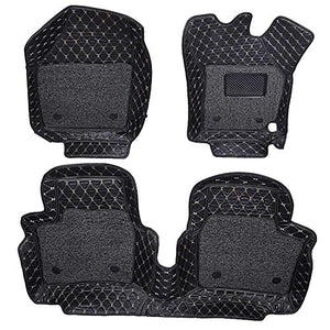 Automaze 7D Mats for Toyota Glanza, Custom Fitted Leatherette Luxury Car Mats with Removable Grass-Black Colour