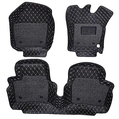 Automaze 7D Mats for Maruti Suzuki XL6, Custom Fitted Leatherette Luxury Car Mats with Removable Grass-Black Colour