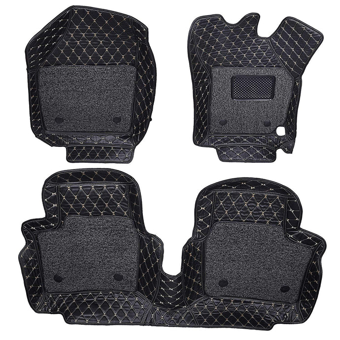 Set of 3 pcs of 7d mats for honda amaze in black colour