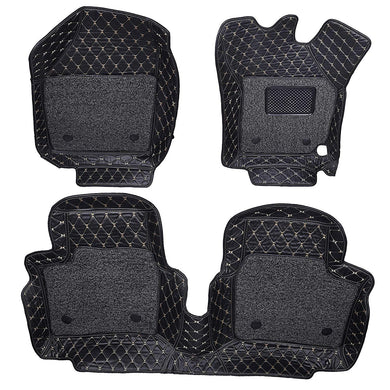 Set of 3 pcs of 7d mats for hyundai elite i20 in black colour