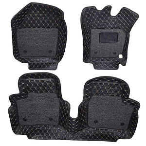 Set of 3 pcs of 7d mats for toyota innova crysta in black colour