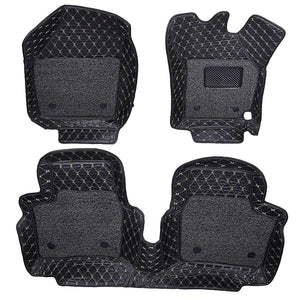 Set of 3 pcs of 7d mats for kia seltos in black colour