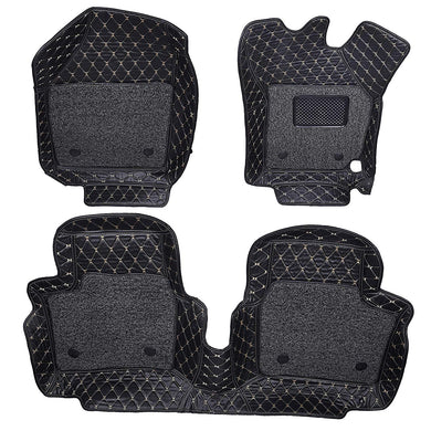 Set of 3 pcs of 7d mats for renault triber in black colour