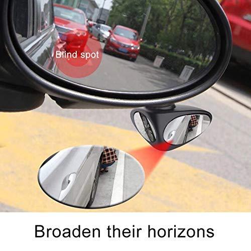 Dual view car tyre mirror showing 2 different angles