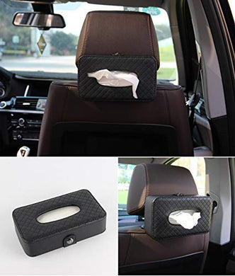 Car Armrest Headrest Back Seat Tissue Napkin Box Holder for car, Black, Headrest/Armrest Type