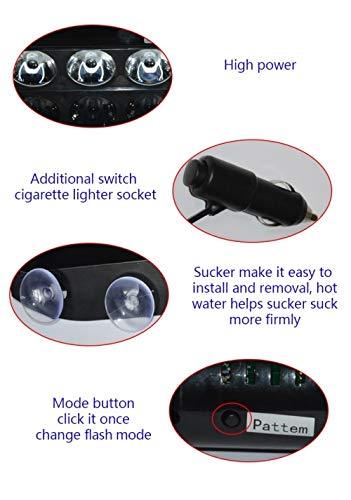 6 Led Police Light in black body with sucker & wire