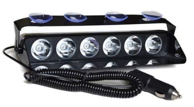 6 Led Police Light in black body with sucker & wire