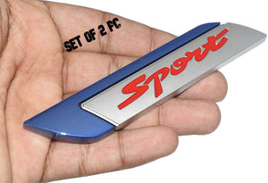 Sports Metal Logo in blue with silver colour