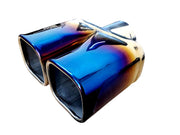 Blue shining on stainless steel Muffler