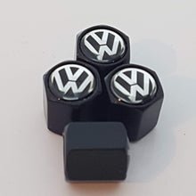 Load image into Gallery viewer, VolkswagenTyre valve cap with keychain in black Colour for all Car