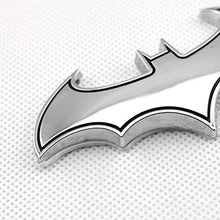 Load image into Gallery viewer, batman logo in chrome colour with black outline