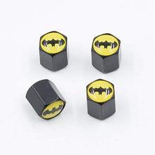 Load image into Gallery viewer, black batman logo valve cap 4 pcs