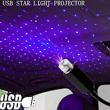 Load image into Gallery viewer, USB Star Lighting projector in blue color for all car