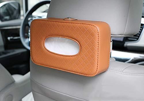 Brown Tissue box holder install on car seat back side