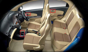 Inner Honda mobilio car and red highlighted for chrome interior installation