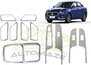 11 Pcs Chrome Interior Kit For maruti suzuki Swift Dzire