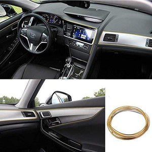 Car Dashboard with gold interior beading