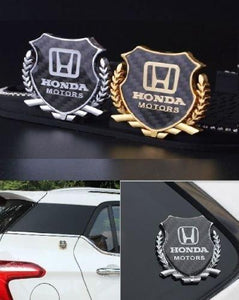 Pair Honda motor logo one in golden & other in silver