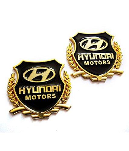 Hyundai Motor logo pair for car in golden colour