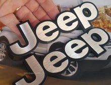 Load image into Gallery viewer, Jeep car logo in silver colour