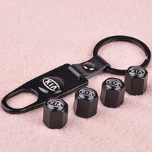 Load image into Gallery viewer, Kia Tyre valve with keychain in black colour for all car