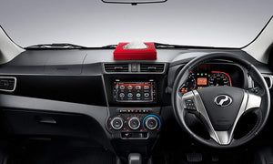 Car Dashboard with red tissue box