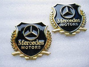 Mercedes Motor logo in golden colour