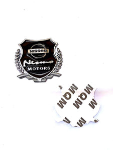 Nissan Motor Logo in silver colour with 3m tape
