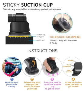 Sticky Suction cup it stick to any smooth & flat surface firmly and without residues