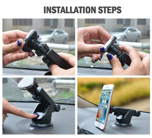 Installation step for car phone holder stand 