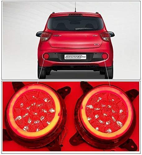 Red Grand i10 with pair of Reflector brake light