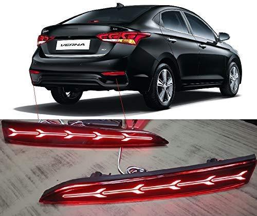 Black hyundai Verna with Spot fro reflector brake light