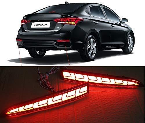 Black hyundai Verna with Spot fro reflector brake light