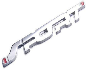 Sport metal logo in chrome 