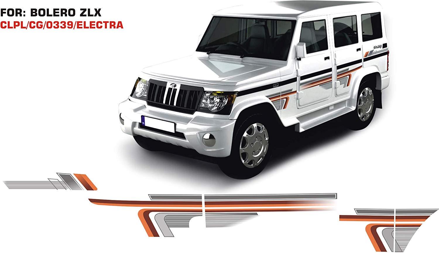 Car Body Stickers Graphics For Bolero ZLX in Multi Color with Both