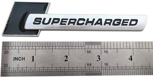 Supercharged 3d logo size in black colour for bmw car