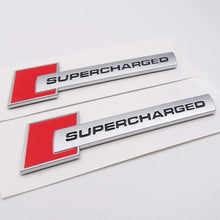 Load image into Gallery viewer, Supercharged 3d logo in red colour for bmw car