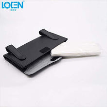 Load image into Gallery viewer, Black tissue box hoder with tissue for car