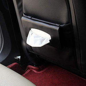 Black tissue box holder installed in car